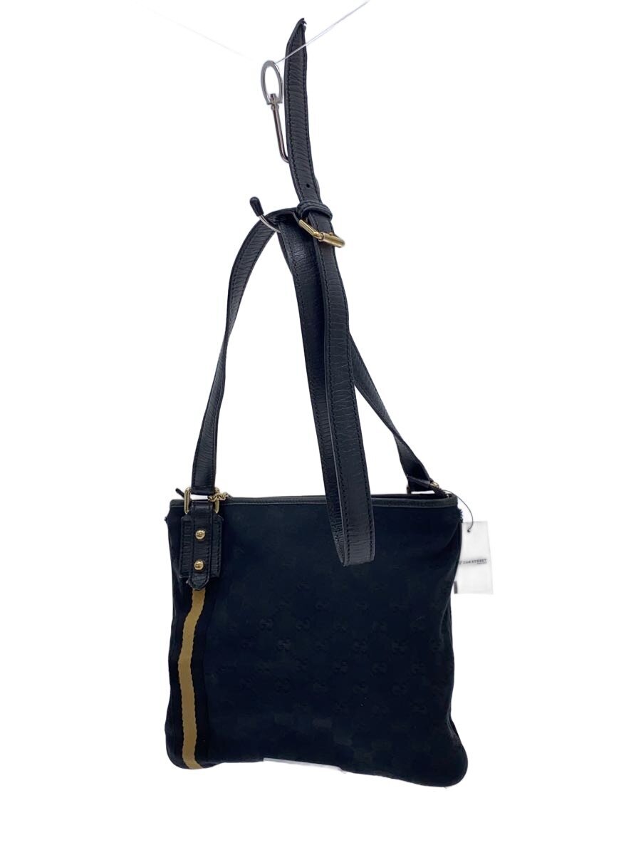 【中古】GUCCI◆ショルダーバッグ_GGキャンバス_シェリー/キャンバス/BLK//【バッグ】