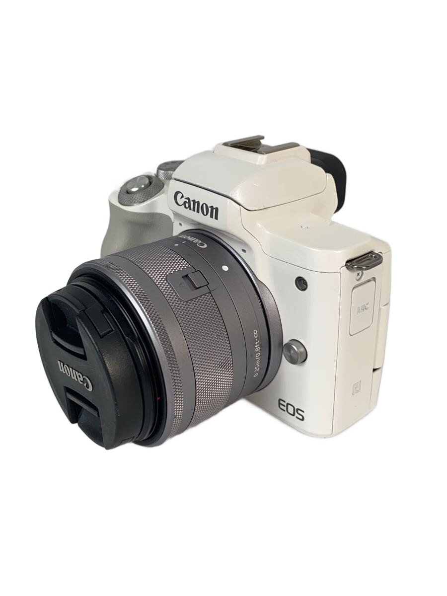 【中古】CANON◆デジタル一眼カメラ EOS Kiss M ダブルズームキット [ホワイト]【カメラ】