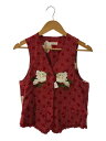 【中古】PINK HOUSE◆ベスト/--/コットン/RED/ドット【レディースウェア】