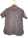 【中古】SUGAR CANE◆半袖シャツ/S/コットン/グレー/ストライプ/SC37619【メンズウェア】