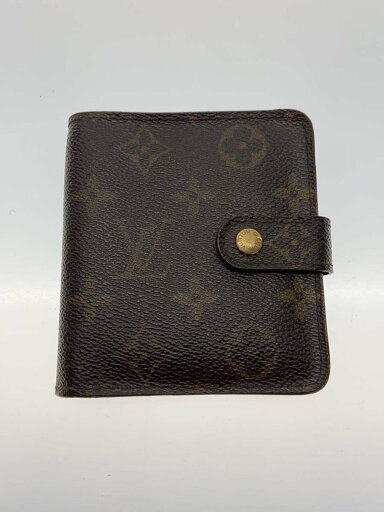 【中古】LOUIS VUITTON◆コンパクト・ジップ_モノグラム・キャンバス_BRW/PVC/BRW/総柄/メンズ【服飾雑貨他】 【中古】LOUIS VUITTON◆コンパクト・ジップ_モノグラム・キャンバス_BRW/PVC/BRW/総柄/メンズ【服飾雑貨他】