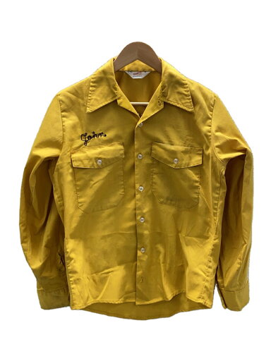 【中古】UNITOG/70s/開襟長袖シャツ/14.5/ポリエステル/YLW【メンズウェア】 【中古】UNITOG/70s/開襟長袖シャツ/14.5/ポリエステル/YLW【メンズウェア】