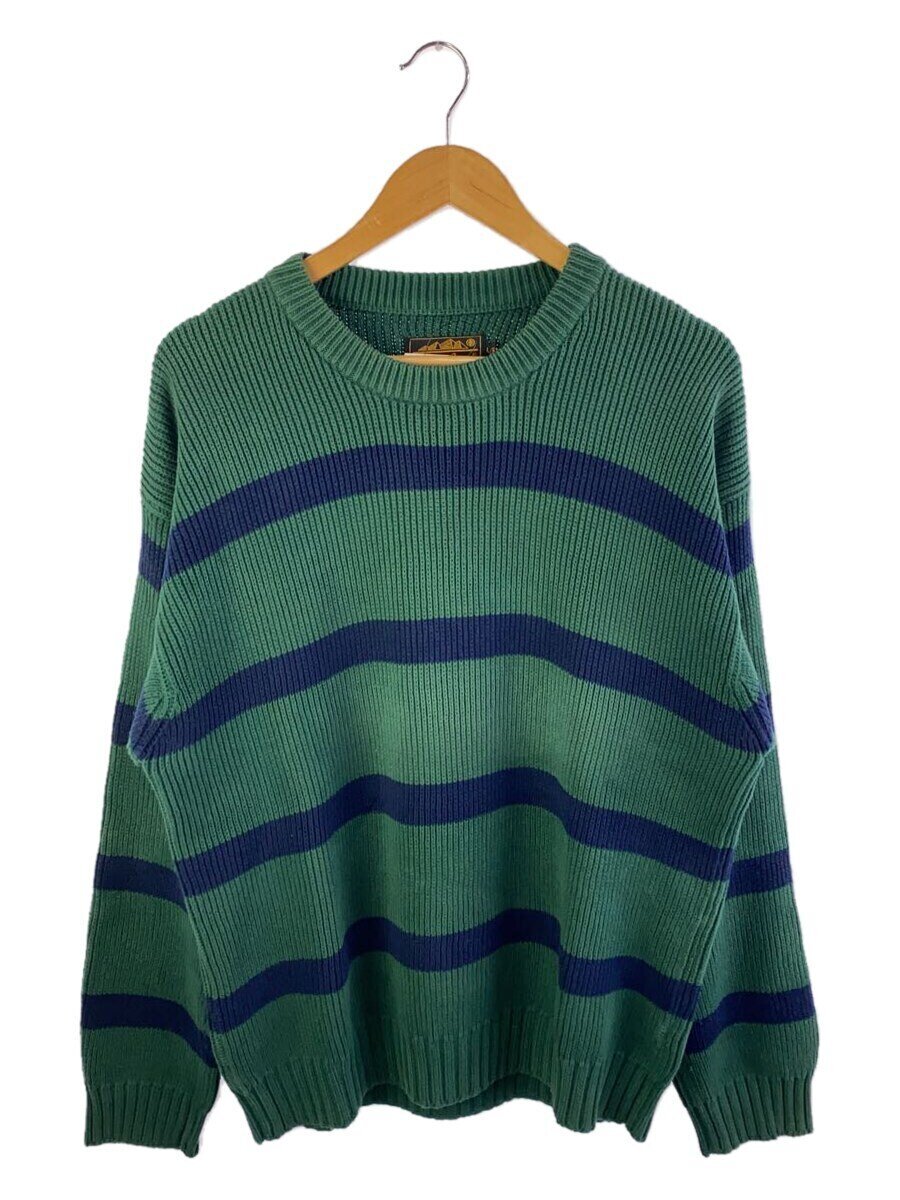 【中古】EDDIE BAUER◆黒タグ/ニット・セーター(厚手)/L/コットン/GRN【メンズウェア】