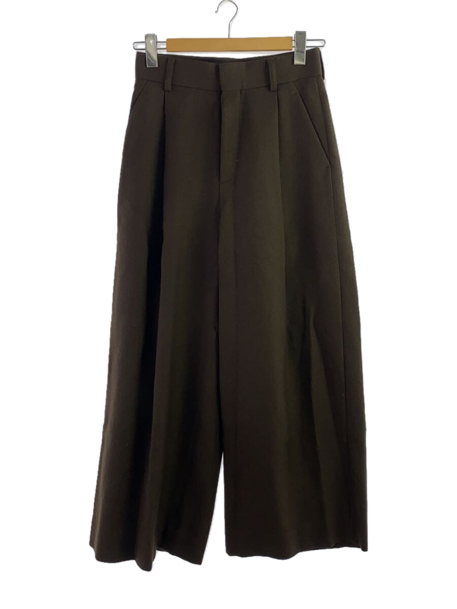 【中古】kolor◆24AW/ウールタックワイドパンツ/スラックス/2/ウール/ブラウン/24WCL-P07111【メンズウェア】