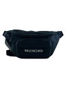 【中古】BALENCIAGA◆エブリデイ ロゴ ベルトバッグXS/山羊革/BLK/579617・1000・W・528147【バッグ】