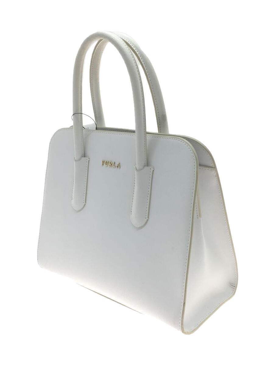 【中古】FURLA◆2WAYショルダーバッグ/レザー/WHT/無地【バッグ】