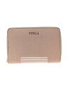 【中古】FURLA◆2つ折り財布/レザー/PNK/無地/レディース【服飾雑貨他】