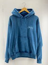 【中古】STUSSY◆22aw/dYED STUSSY DESIGNS HOOD//パーカー/M/コットン/BLU【メンズウェア】