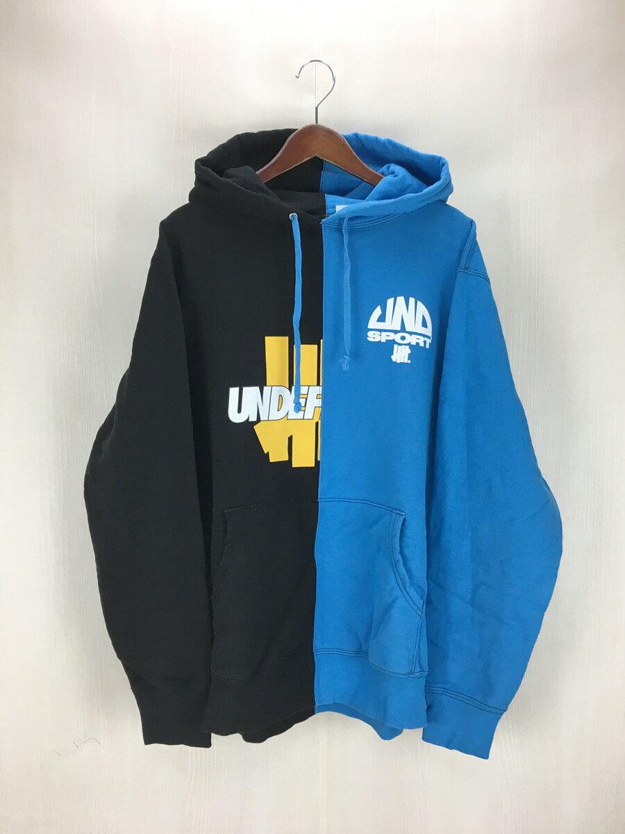 UNDEFEATED◆2021AW/RECONSTRUCT PULLOVER HOOD/パーカー/L/コットン/ブルー