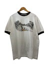 【中古】Disney◆WALT DISNEY WORLD/リンガー/ブリーチ/Tシャツ/L/コットン/WHT//【メンズウェア】
