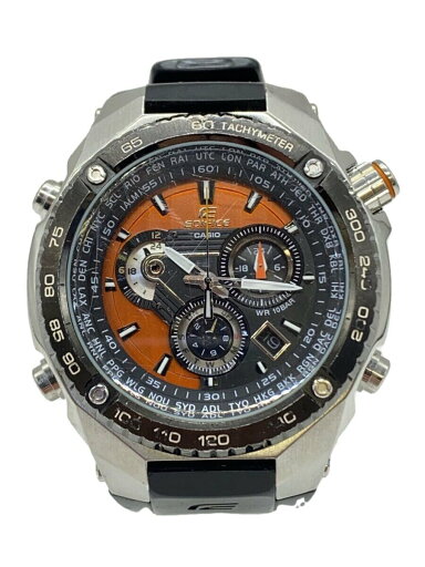 【中古】CASIO◆クォーツ腕時計/アナログ/ラバー/ORN/BLK/EFE-500【服飾雑貨他】 【中古】CASIO◆クォーツ腕時計/アナログ/ラバー/ORN/BLK/EFE-500【服飾雑貨他】
