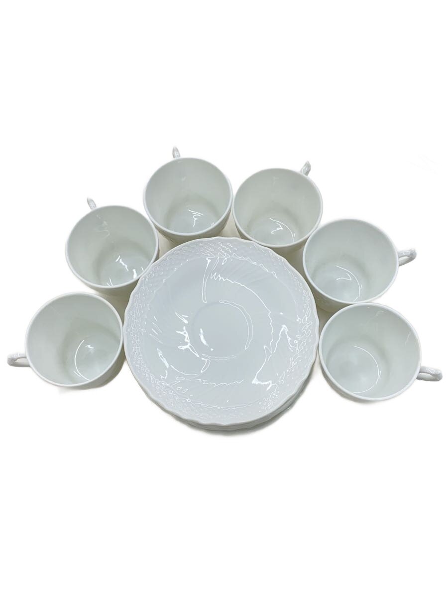 【中古】Richard Ginori◆カップ&ソーサー/6点セット/WHT【キッチン用品】