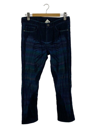 【中古】ISSEY MIYAKE MEN◆シワ加工/ボトム/3/コットン/BLU/総柄【メンズウェア】 【中古】ISSEY MIYAKE MEN◆シワ加工/ボトム/3/コットン/BLU/総柄【メンズウェア】