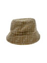 【中古】FENDI◆FFジャガード/バケットハット/S/ウール/BEG/総柄/レディース/FXQ813 AALR//【服飾雑貨他】