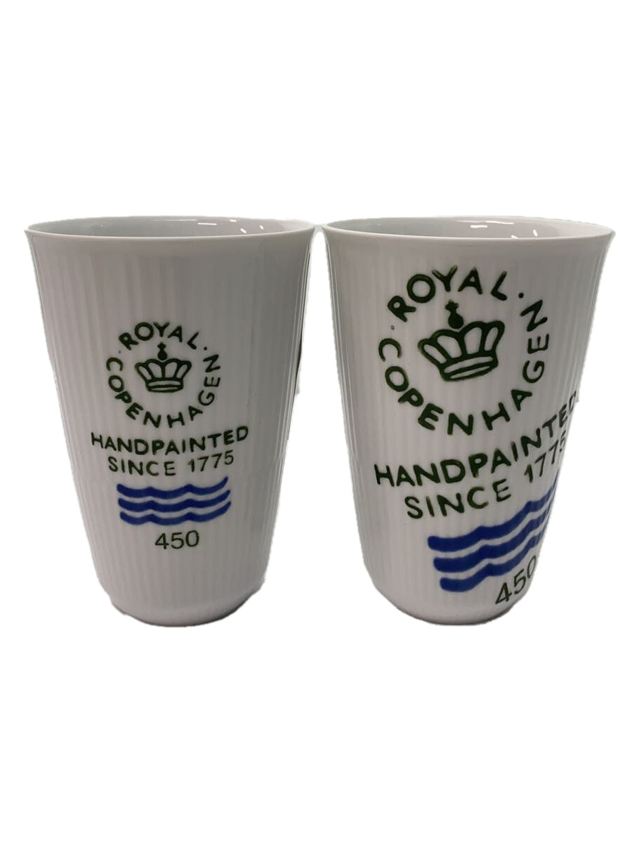 【中古】ROYAL COPENHAGEN◆グラス/2点セット/WHT【キッチン用品】