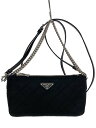 【中古】PRADA◆2WAYショルダーバッグ/テスートインプントゥ/チェーン/キルティング/ナイロン/ブラック【バッグ】
