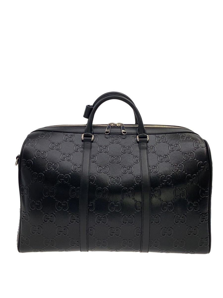 【中古】GUCCI◆スモール ダッフルバッグ_ジャンボGG/--/BLK【バッグ】