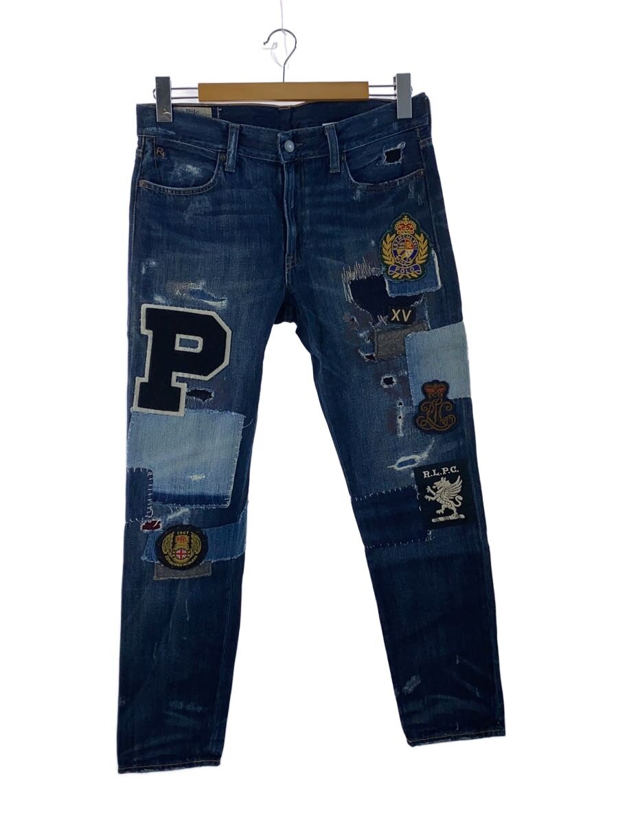 【中古】POLO RALPH LAUREN◆ASTOR JEANS/パッチワーク/デニムパンツ/26/デニム/BLU/211660708001【レディースウェア】