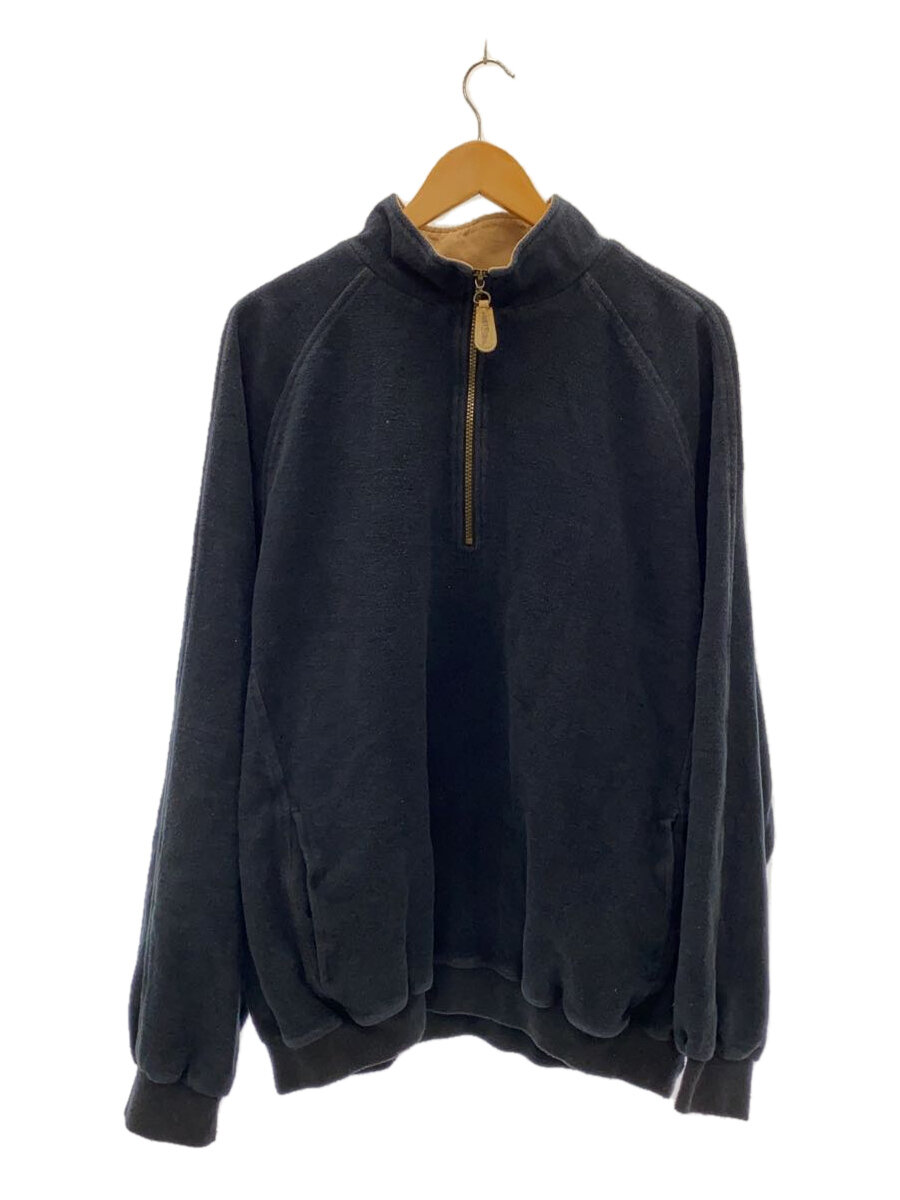 【中古】straight down/スウェット/XL/USA/ハーフジップ/BLK【メンズウェア】