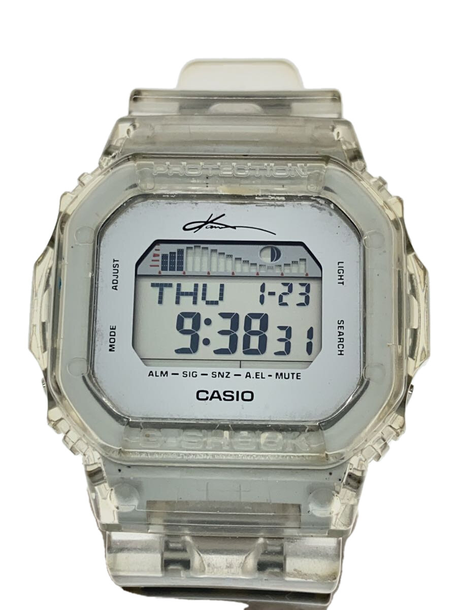 【中古】CASIO◆腕時計/デジタル/ラバー/CLR【服飾雑貨他】