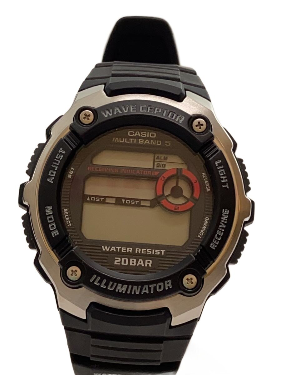 【中古】CASIO◆クォーツ腕時計/デジタル/ラバー/BLK/MV-M200//【服飾雑貨他】