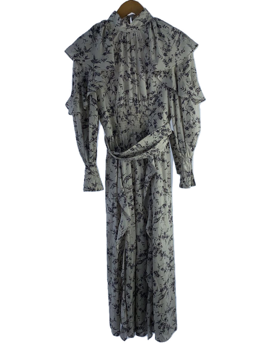 【中古】SNIDEL◆長袖ワンピース/1/ポリエステル/WHT/花柄/SWFO225159【レディースウェア】