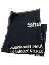 【中古】SHAREEF◆BIG LOGO STOLE/マフラー/ウール/BLK/メンズ/20719090【服飾雑貨他】