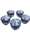 【中古】深川製磁◆牡丹金ミル/蓋付湯呑/5点セット/BLU【キッチン用品】