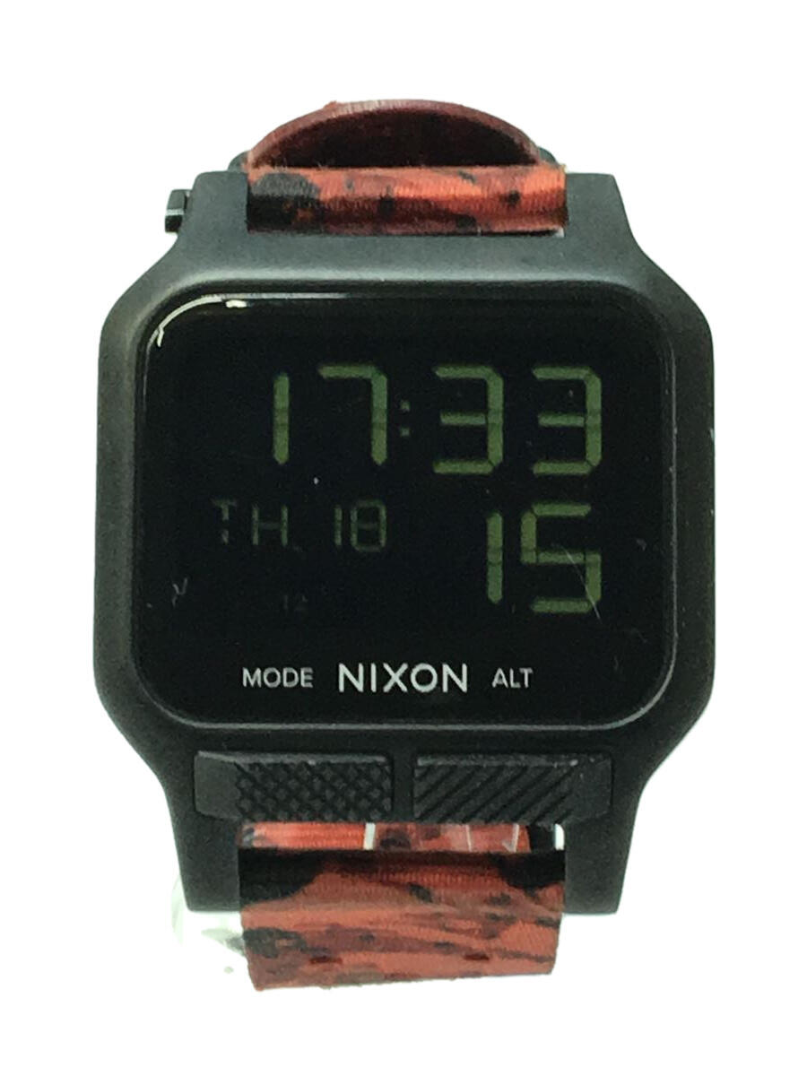 【中古】NIXON◆ニクソン/クォーツ腕時計/デジタル/--/ブラック/オレンジ/SS/THE HEAT【服飾雑貨他】