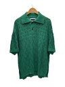 【中古】MAISON SPECIAL◆コードヤーンアーガイルレース編みプライムオーバーニットポロ/1/コットン/GRN/11221361327【メンズウェア】