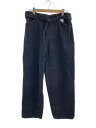 【中古】COMOLI◆デニムベルテッドパンツ/3/デニム/ブラック/無地/T01-03004//【メンズウェア】