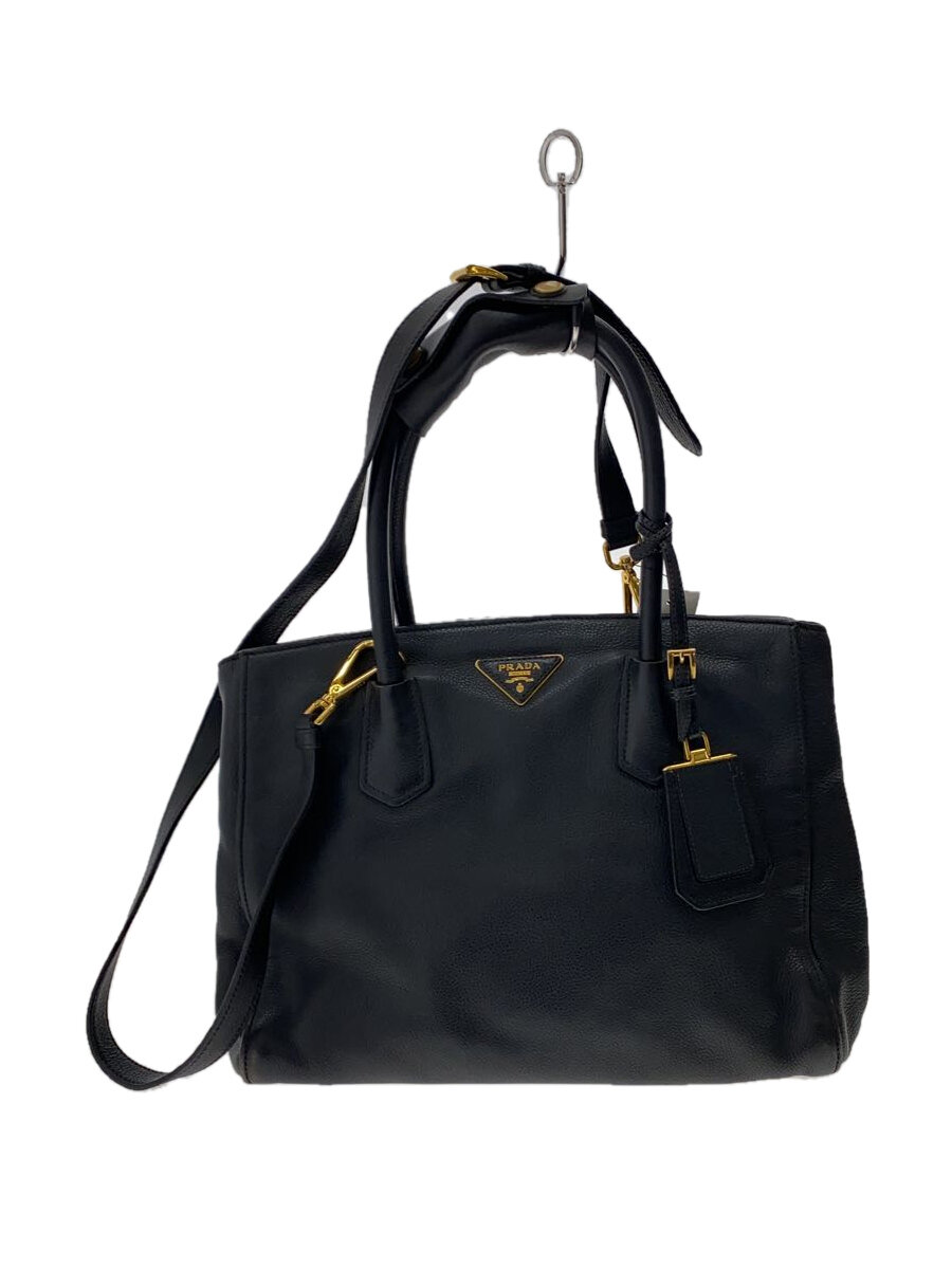 【中古】PRADA◆トートバッグ/牛革/BLK【バッグ】