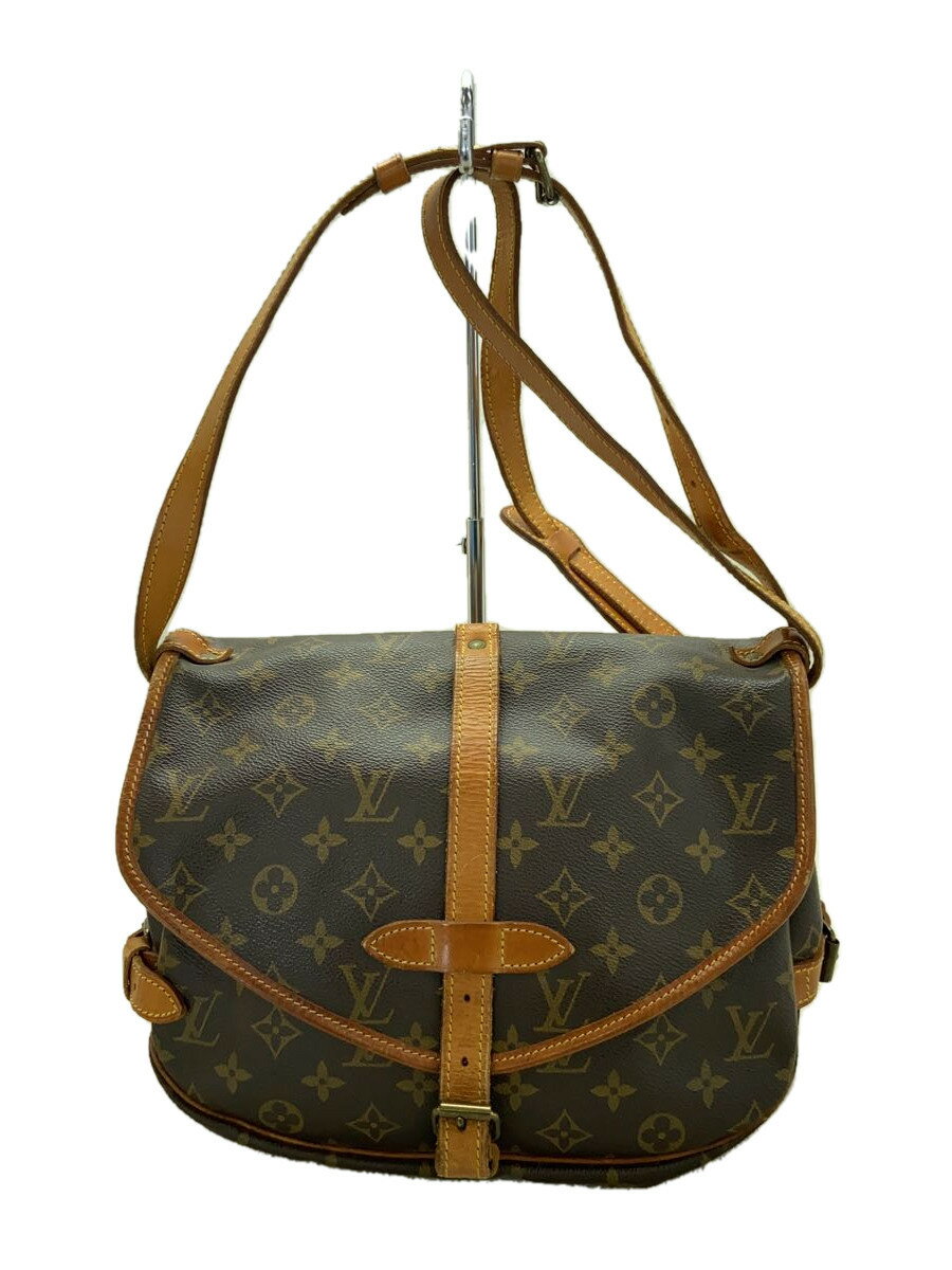 LOUIS VUITTON◆ルイヴィトン/ソミュールMM_モノグラム・キャンバス/PVC/ブラウン/M40710/角スレ/錆有