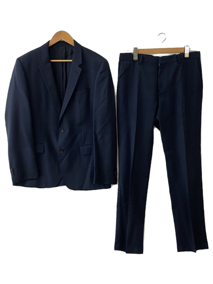【中古】HUGO BOSS◆セットアップ/52/ウール/NVY/無地【メンズウェア】