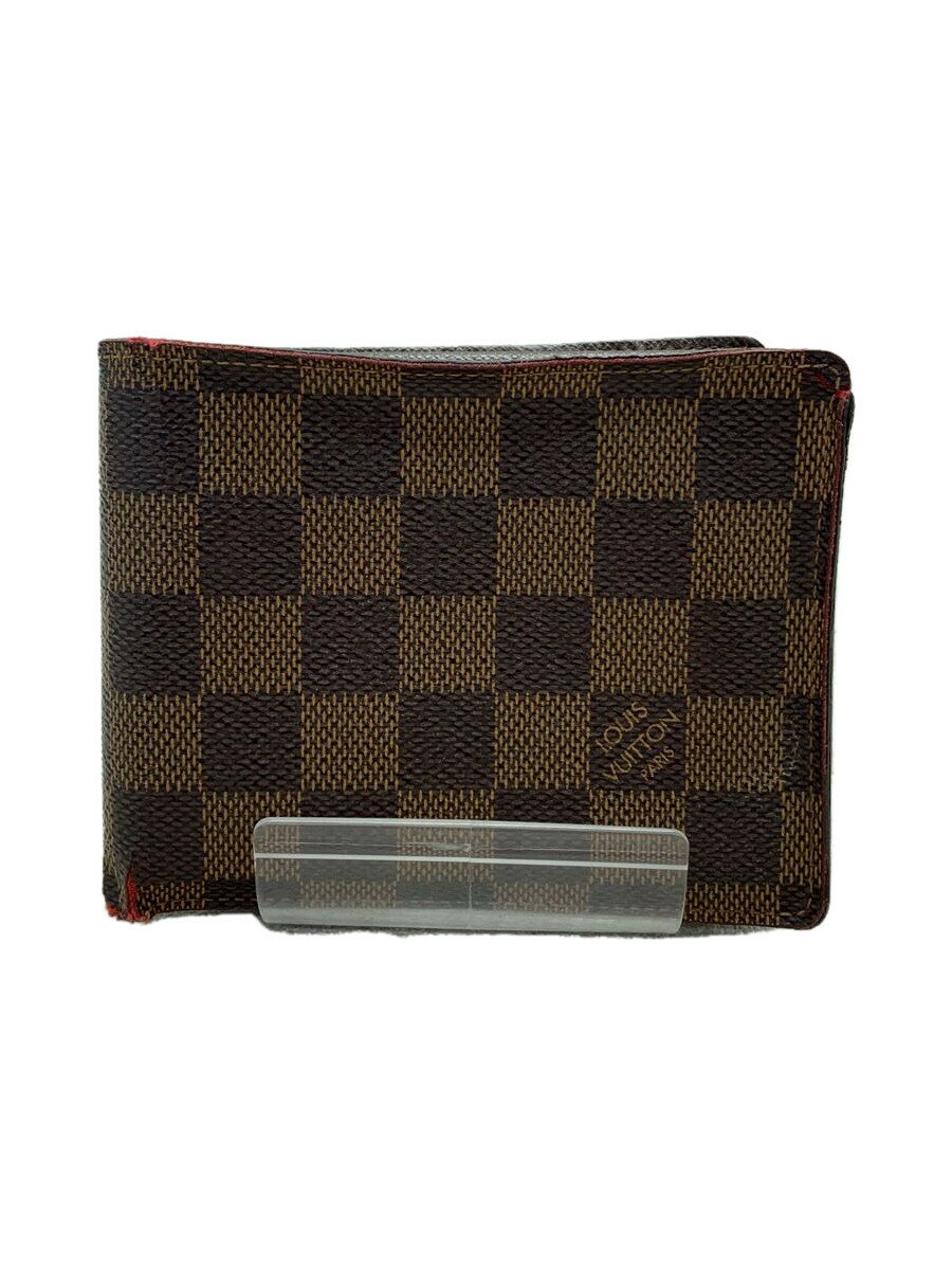 【中古】LOUIS VUITTON◆ポルト フォイユ フロリン_ダミエ エベヌ_BRW/PVC/N60011/レディース【服飾雑貨他】