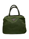 【中古】PRADA◆トートバッグ/ナイロン/GRN/無地【バッグ】