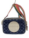 【中古】COACH◆ショルダーバッグ/レザー/NVY/総柄/C2822【バッグ】