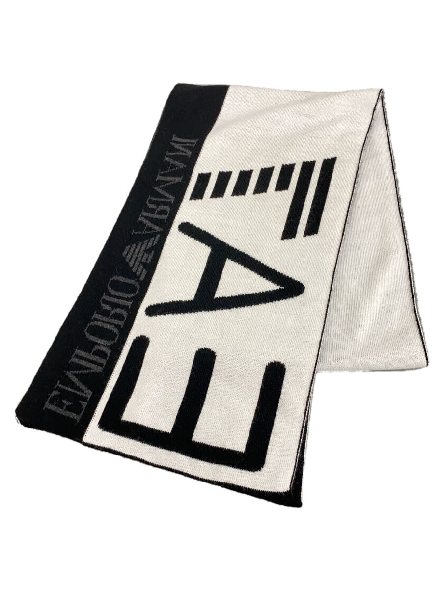 【中古】EMPORIO ARMANI◆マフラー/--/BLK/メンズ【服飾雑貨他】
