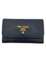 PRADA◆キーケース/レザー/BLK/レディース/1PG222/サフィアーノ