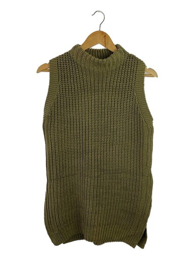 【中古】SCOT CLUB◆ニットベスト(薄手)/9/コットン/カーキ/無地/8027【レディースウェア】 【中古】SCOT CLUB◆ニットベスト(薄手)/9/コットン/カーキ/無地/8027【レディースウェア】