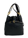 【中古】TORY BURCH◆巾着ショルダーバッグ/ナイロン/BLK【バッグ】