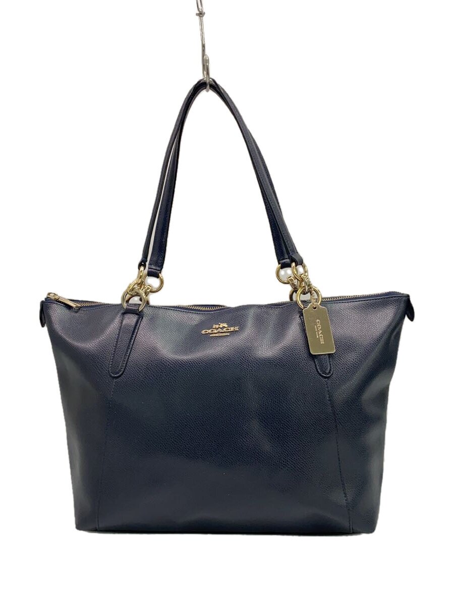 【中古】COACH◆ショルダーバッグ_オールレザー/レザー/NVY【バッグ】