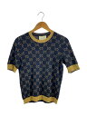 【中古】GUCCI◆ニット・セーター(薄手)/M/コットン/BLK/総柄/526729 X9W83//【レディースウェア】