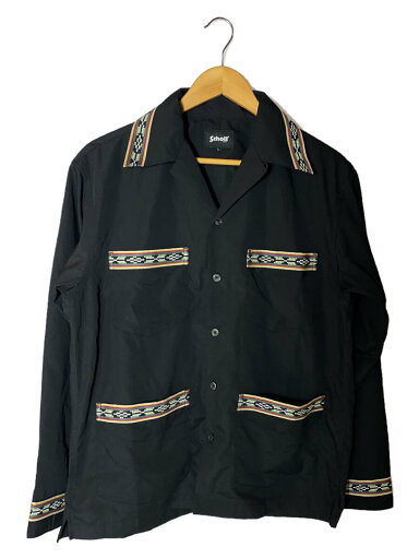 【中古】Schott◆TC CUBA LS SHIRT/L/ポリエステル/BLK/782-5120004【メンズウェア】 【中古】Schott◆TC CUBA LS SHIRT/L/ポリエステル/BLK/782-5120004【メンズウェア】