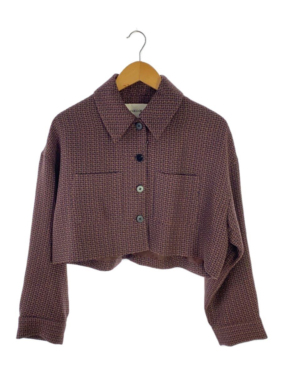 【中古】COCO DEAL◆24aw/ツイードシャツジャケット/2/タグ付き/未使用/BRW/総柄/74614205【レディースウェア】