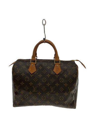 【中古】LOUIS VUITTON◆1)スピーディ30_モノグラム・キャンバス_BRW/PVC/BRW【バッグ】 【中古】LOUIS VUITTON◆1)スピーディ30_モノグラム・キャンバス_BRW/PVC/BRW【バッグ】