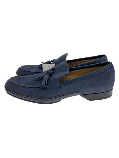 【中古】MORESCHI◆ローファー/UK6.5/BLU/レザー【シューズ】 【中古】MORESCHI◆ローファー/UK6.5/BLU/レザー【シューズ】