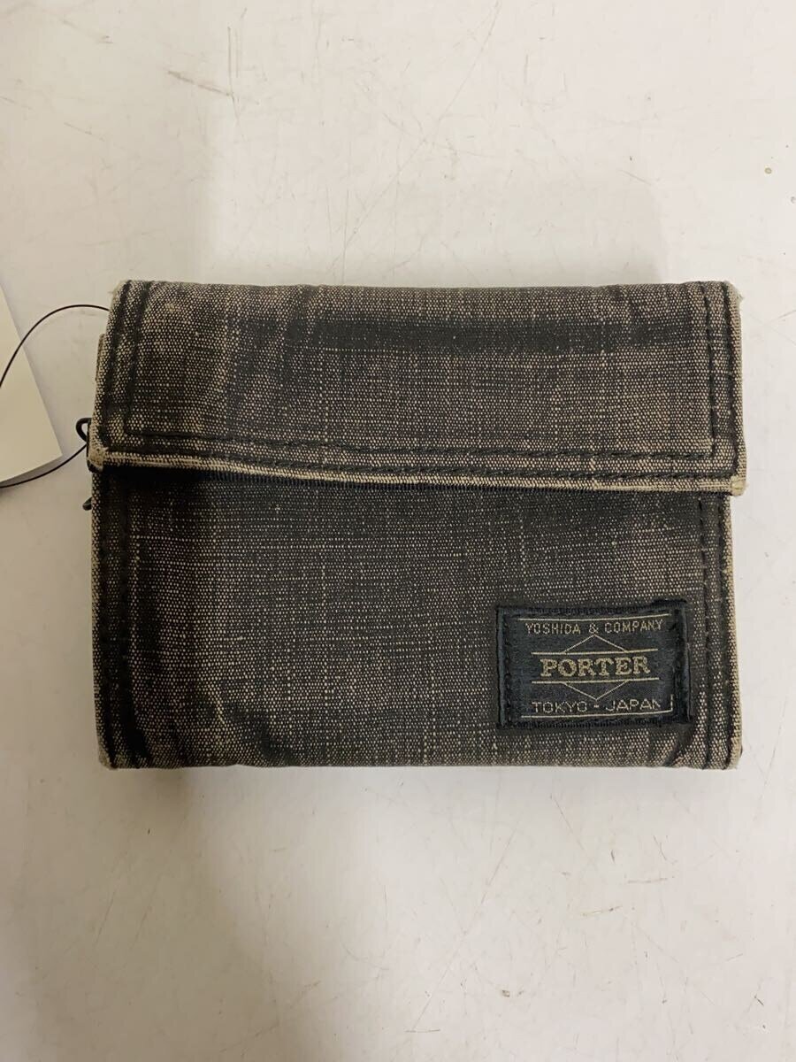 【中古】PORTER◆2つ折り財布/デニム/メンズ【服飾雑貨他】