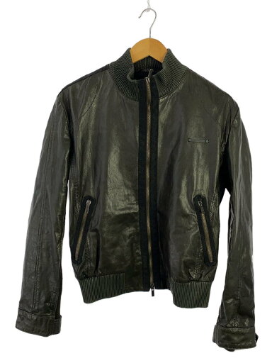 【中古】EMPORIO ARMANI◆レザージャケット・ブルゾン/50/山羊革/無地//【メンズウェア】 【中古】EMPORIO ARMANI◆レザージャケット・ブルゾン/50/山羊革/無地//【メンズウェア】