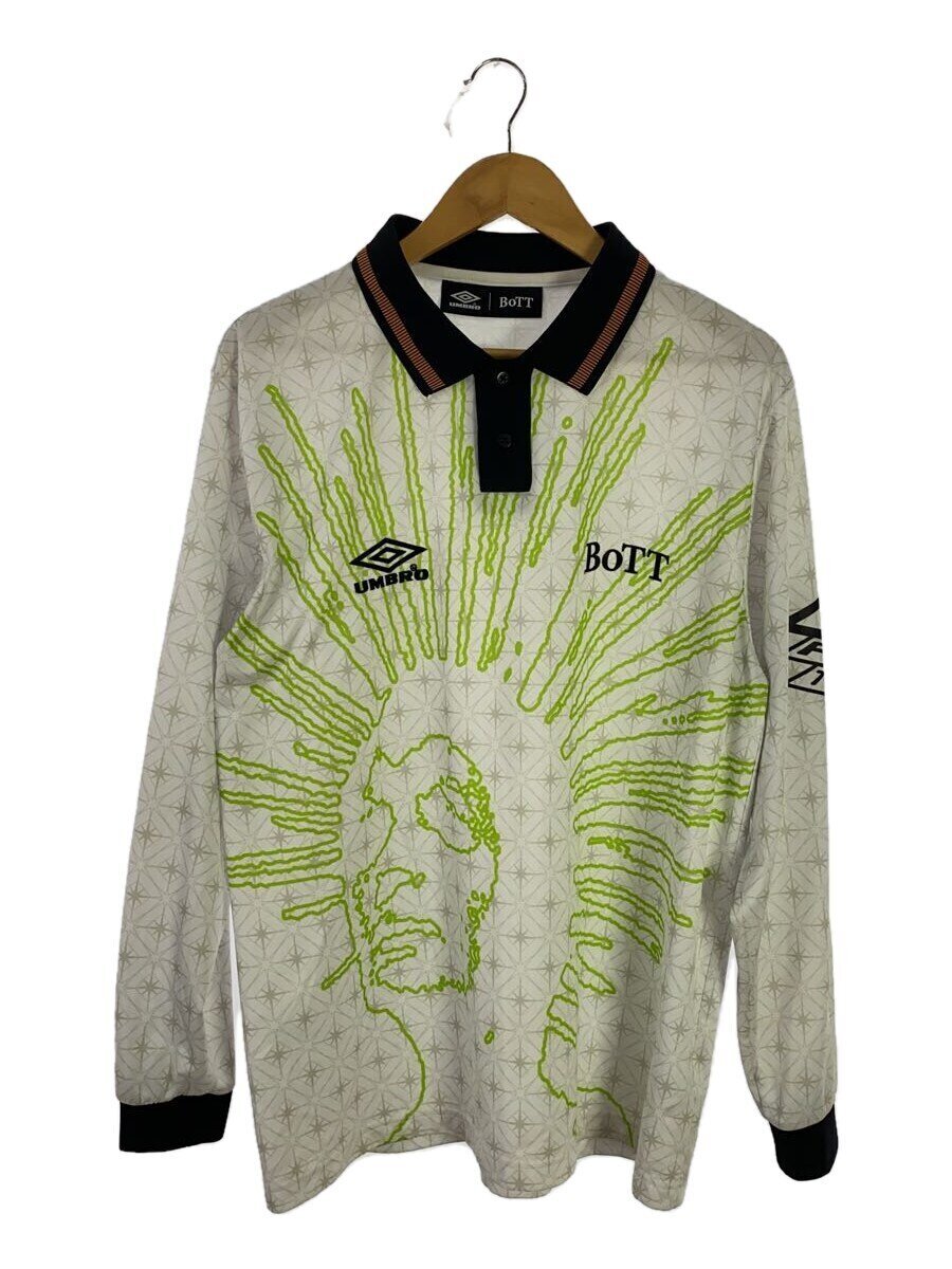 【中古】UMBRO◆ポロシャツ/M/ポリエステル/WHT/総柄/75-10-0207-493【メンズウェア】
